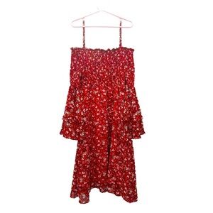 Kidpik off the shoulder floral dress size L.